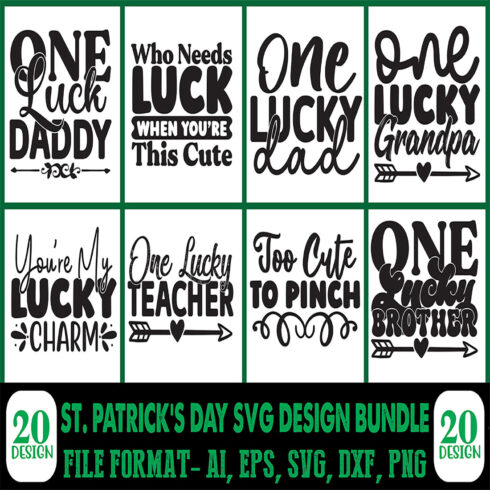 20 St.Patricks Day SVG Design Bundle main cover