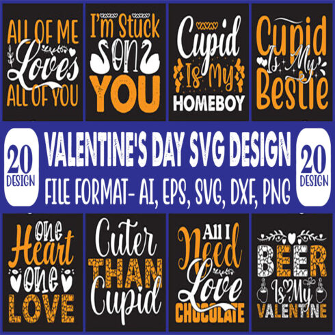 20 Valentines Day SVG Design Bundle main cover