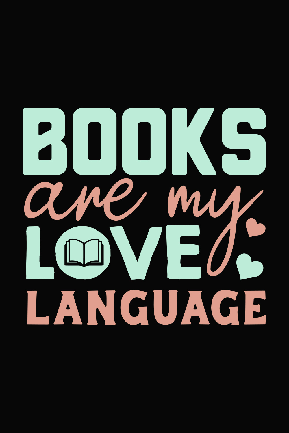 Books Are My Love Language Shirt pinterest image.