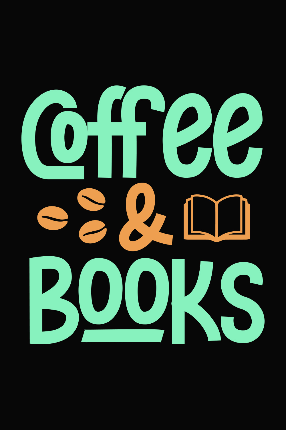 Books and Coffee Shirt pinterest image.