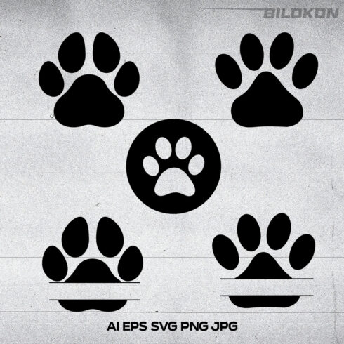 Paw Prints Design Set Icon main cover.