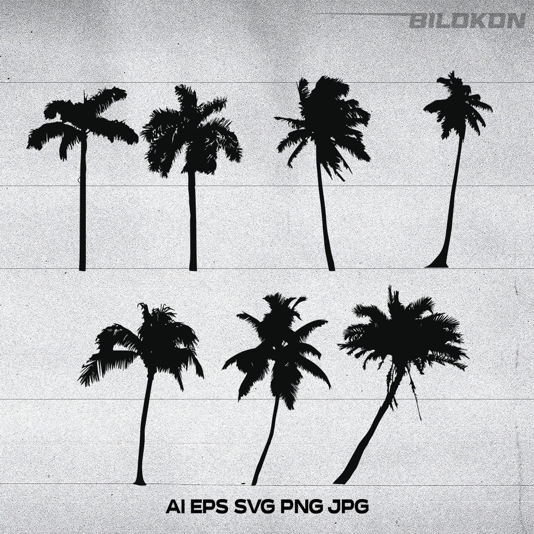 Palm Trees Silhouette Set main cover.