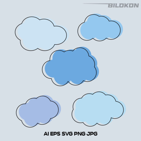 Cloud Abstract Blot Shape SVG Vector.