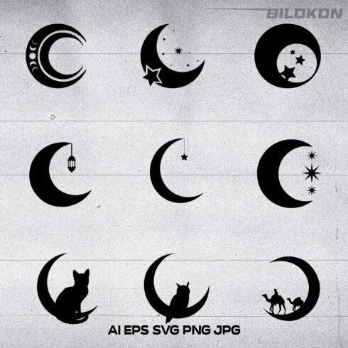 Moon Set Icon Night is a Symbol, SVG Vector Illustration main cover.