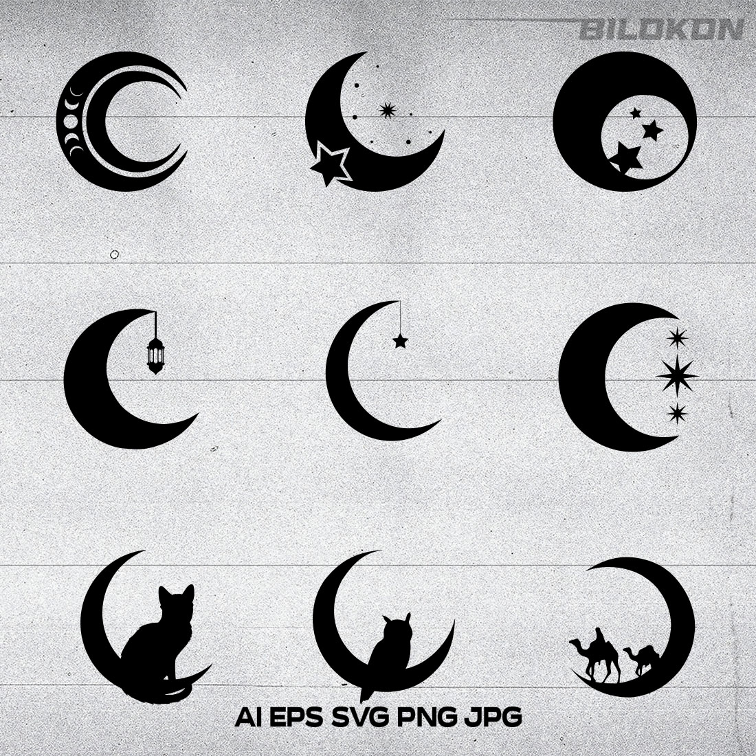 Moon Icon Designs  Free Vector Graphics, Icons, PNG, PSD & SVG