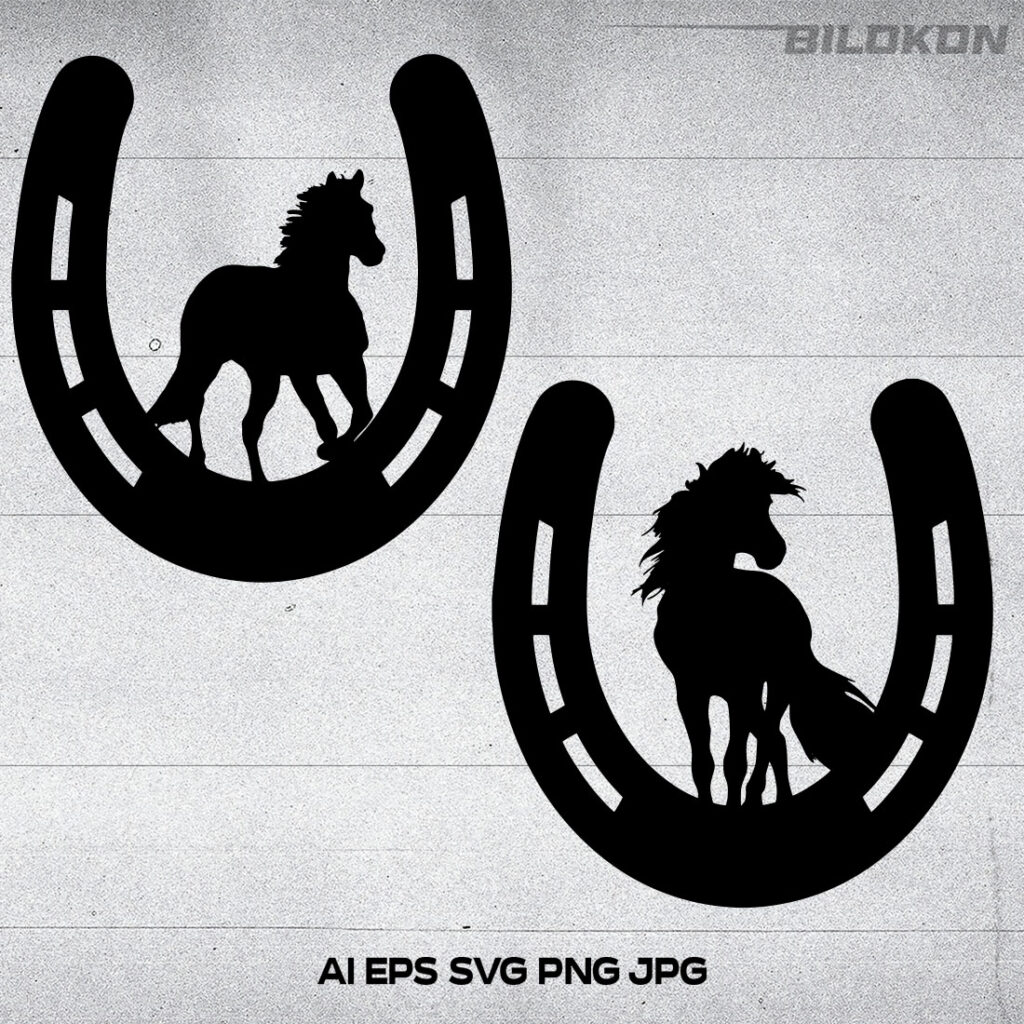 Horse and Horseshoe Design SVG Vector - MasterBundles