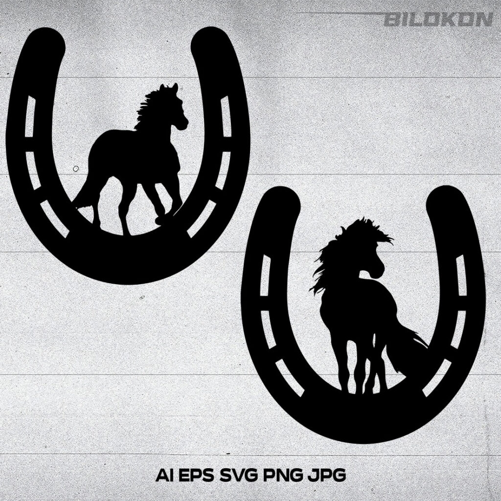 Horse And Horseshoe Design SVG Vector - MasterBundles