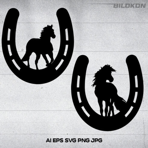 Horse and Horseshoe Design SVG Vector image cover.