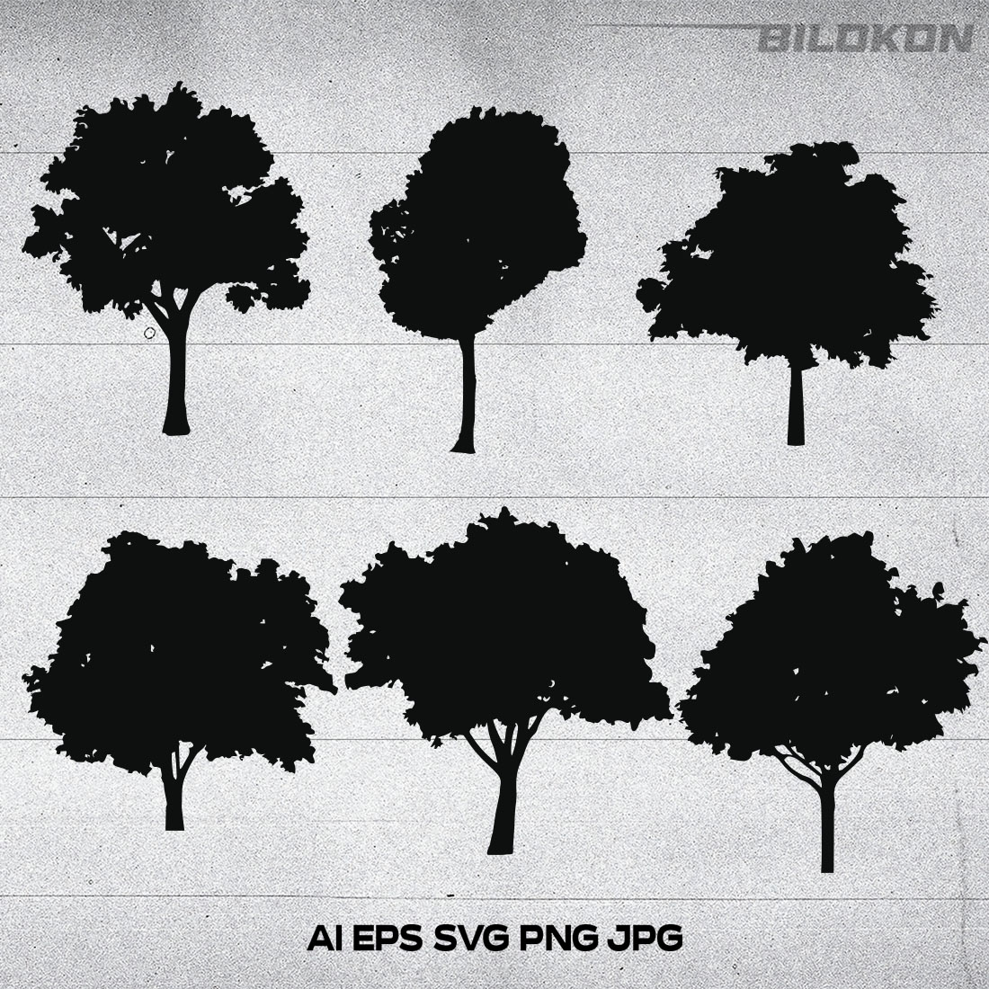 Tree Silhouette Icon Set main cover.