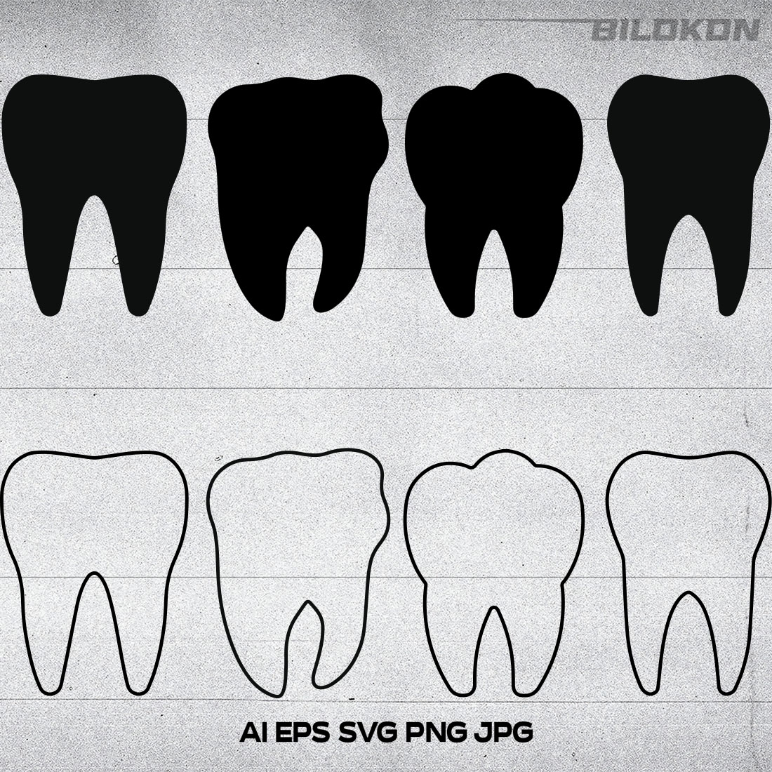 Set Of The Teeth, Tooth Icon Set, SVG Vector.