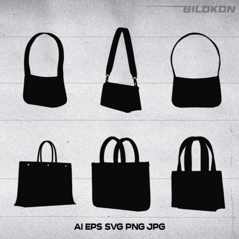 Women Silhouette Fashion Bag Icon SVG Vector cover image.