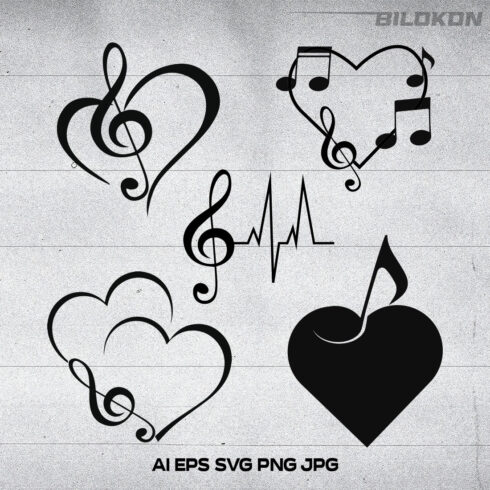 Love Music T-Shirt SVG Design cover image.