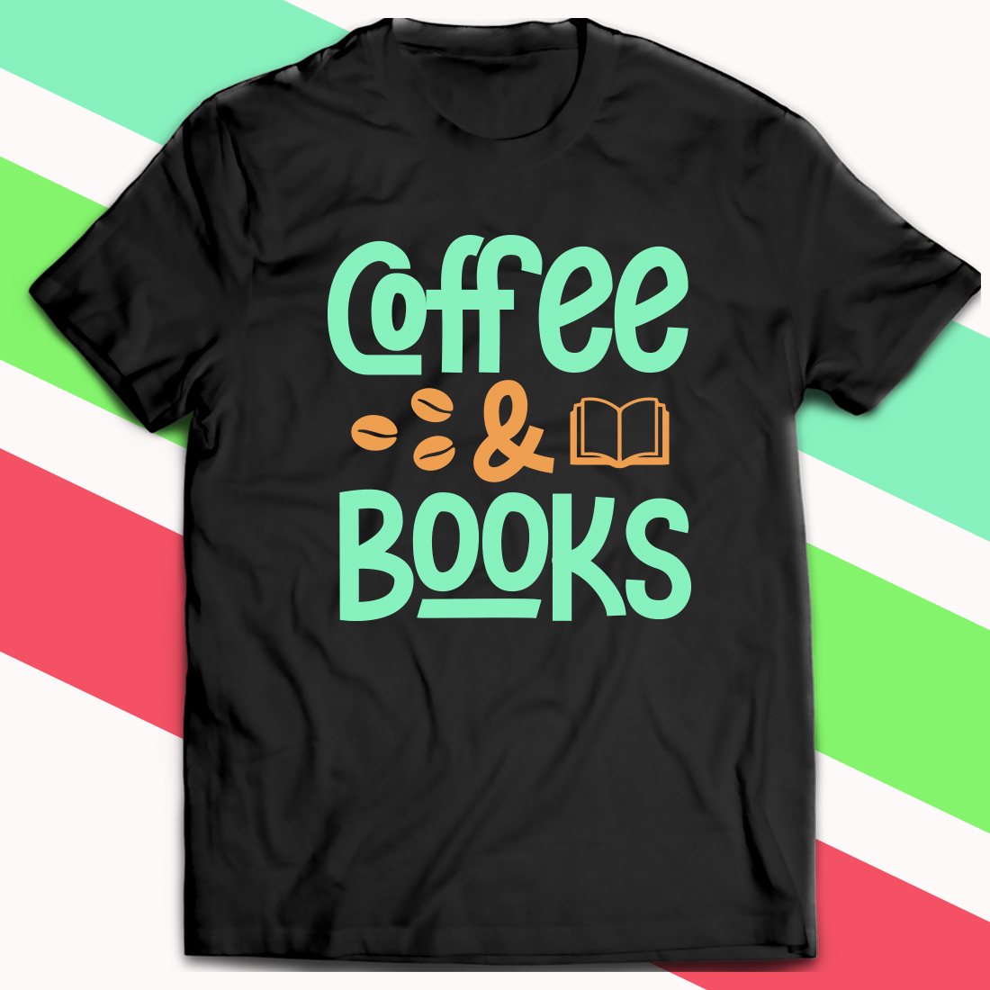 Books and Coffee Shirt main image.