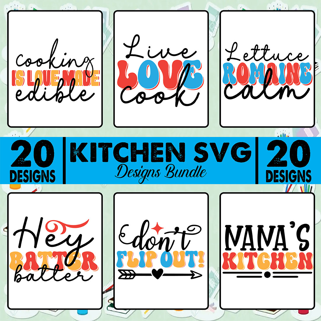 Kitchen SVG Designs Bundle cover