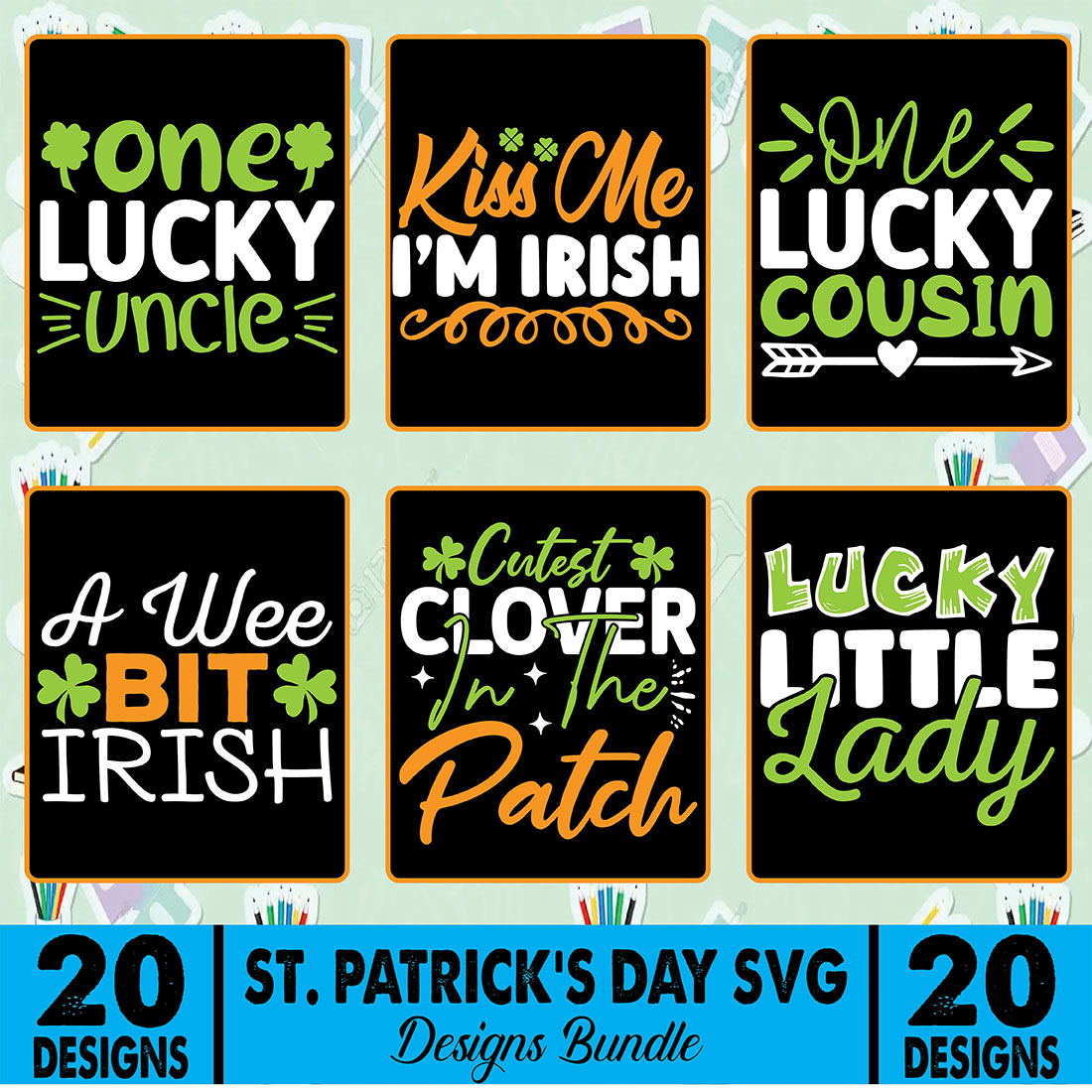 St.Patrick's Day Svg Designs Bundle cover image.