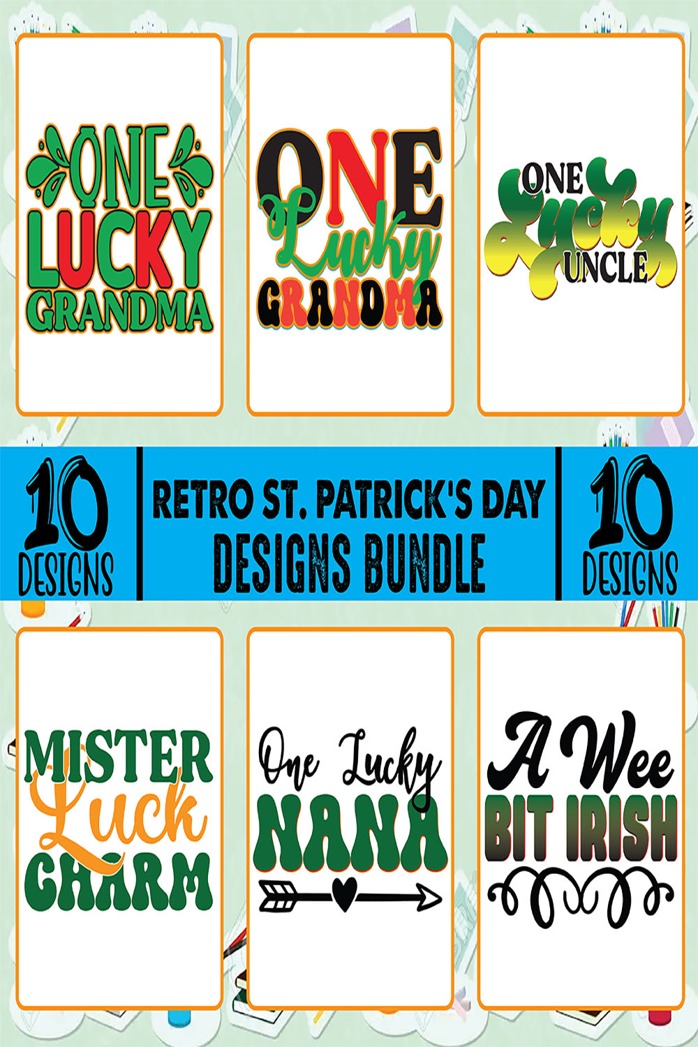 St. Patrick’s Day Retro Designs pinterest image.