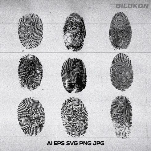 Fingerprint Silhouette Set SVG Vector main cover