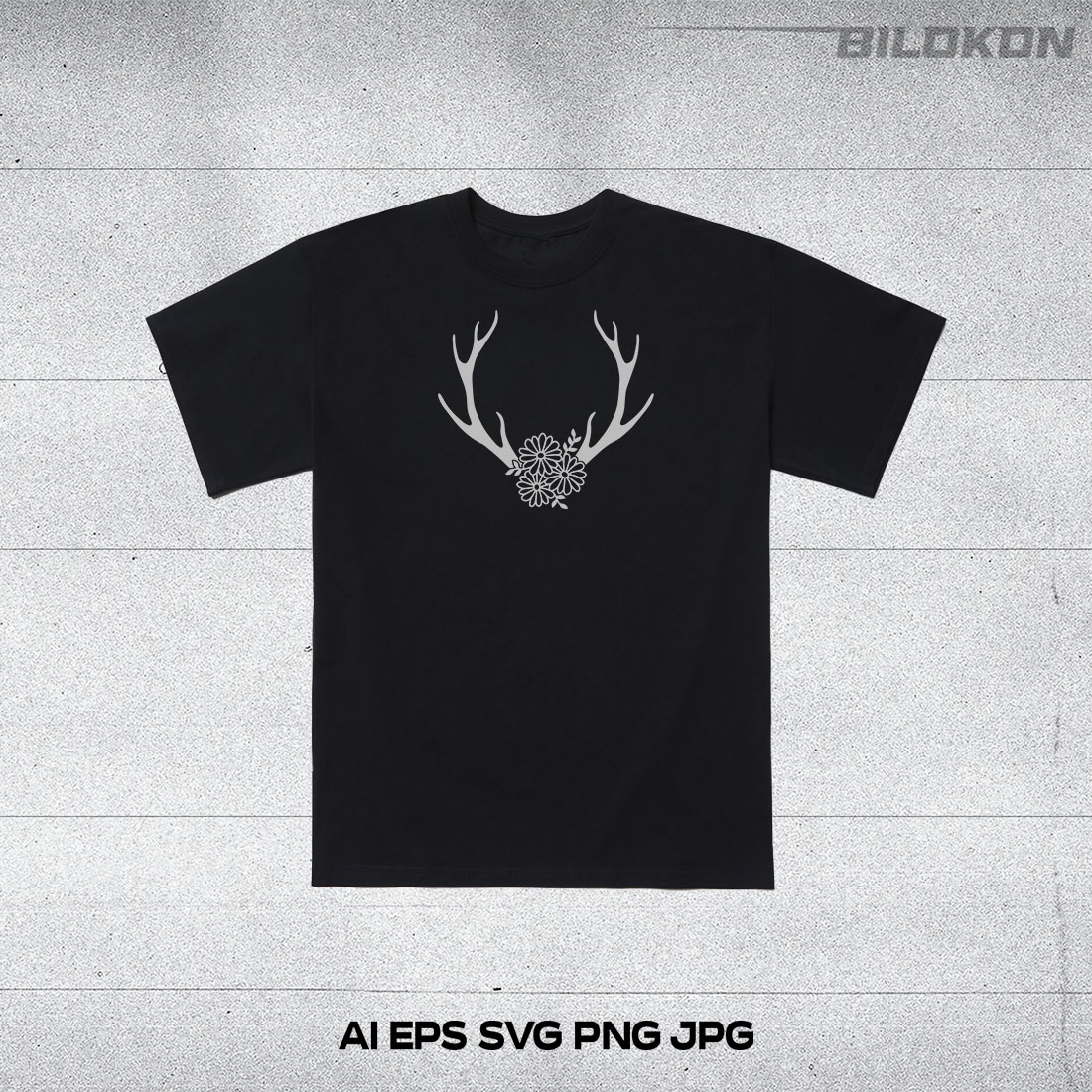 T - shirt with a deer's head on it.