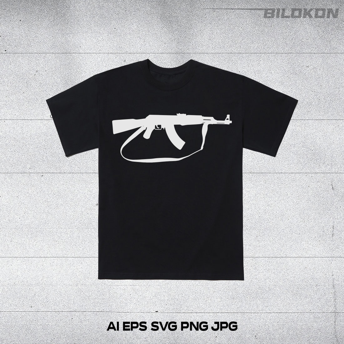 Kalachnikov, AK-47 Silhouette Set, Gun, SVG Vector cover image.