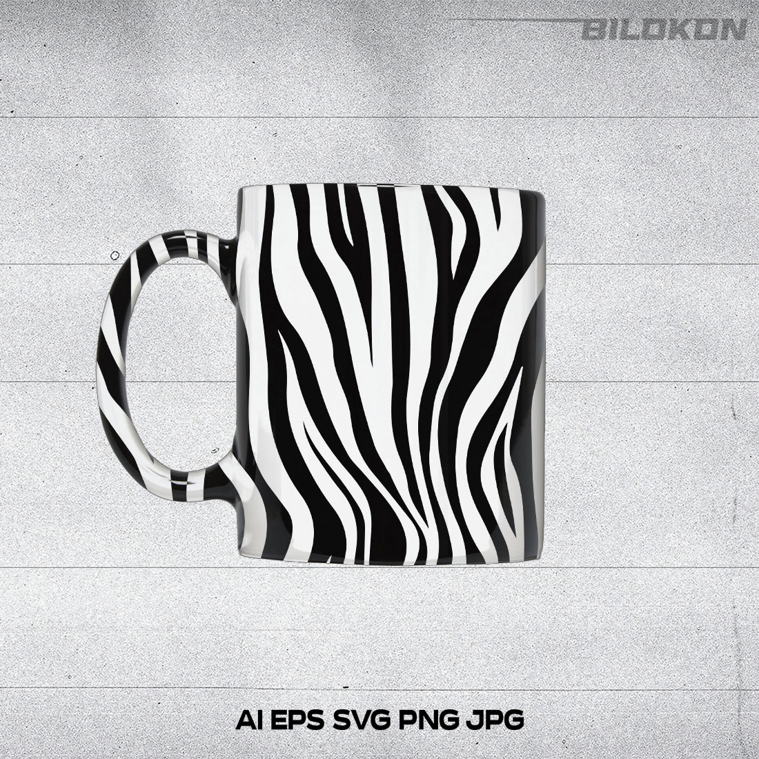 Black and white zebra print coffee mug.