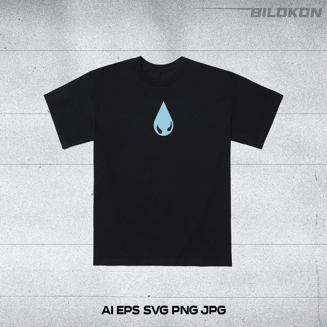 Water Blue Drop Icons Set t-shirt mockup