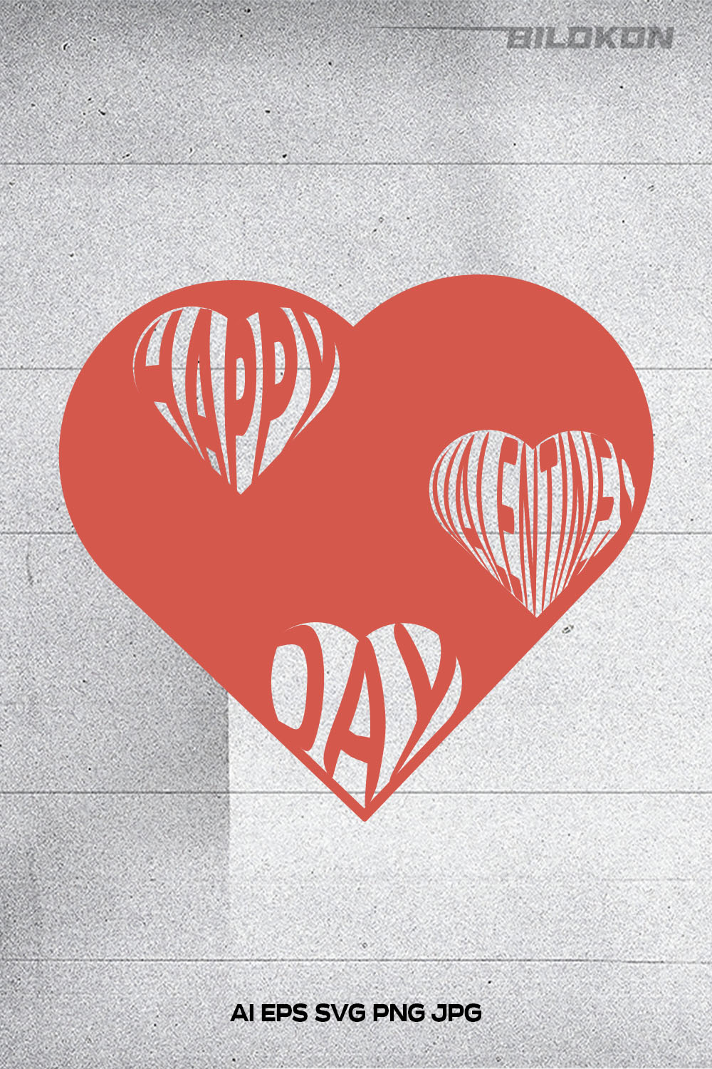 Image with amazing heart shaped Happy Valentines Day lettering