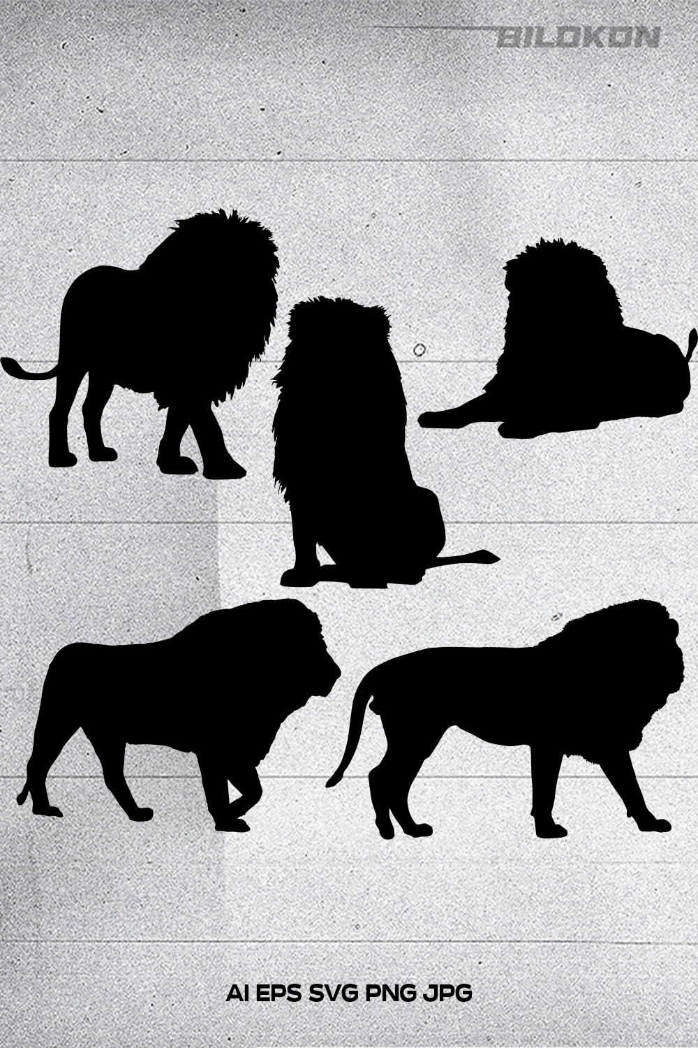 The silhouettes of lions are shown on a sheet of paper.