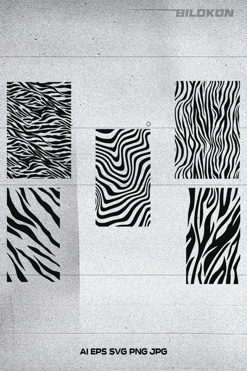 Set of four different zebra print designs.