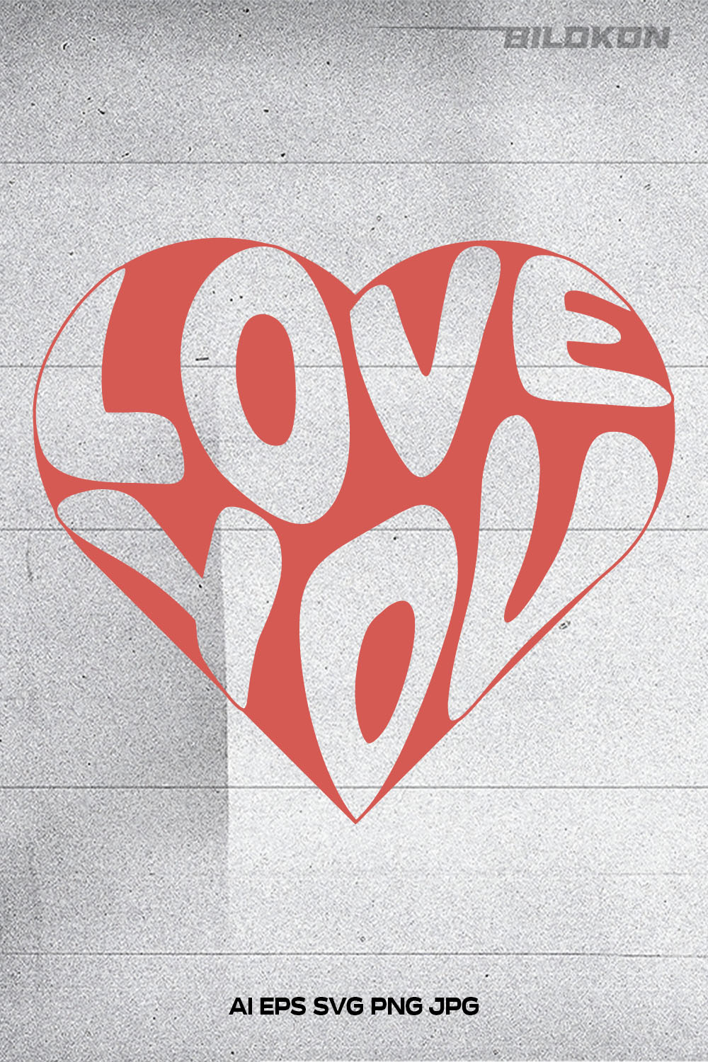 Image with gorgeous heart shaped Love You lettering