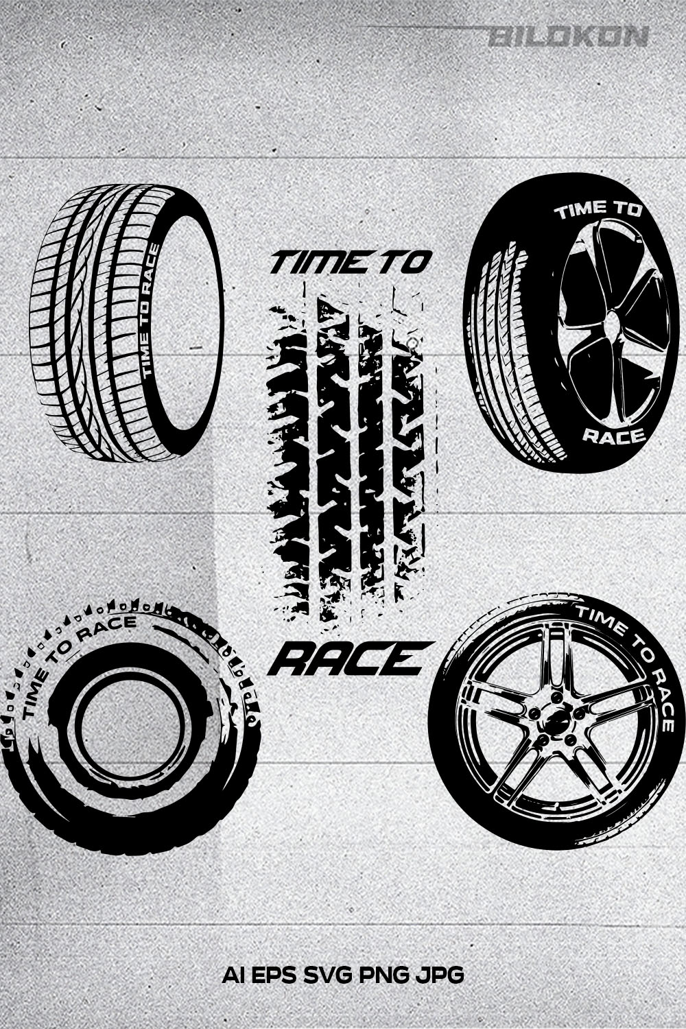Car Wheels Time to Race, SVG Vector Design - Pinterest.
