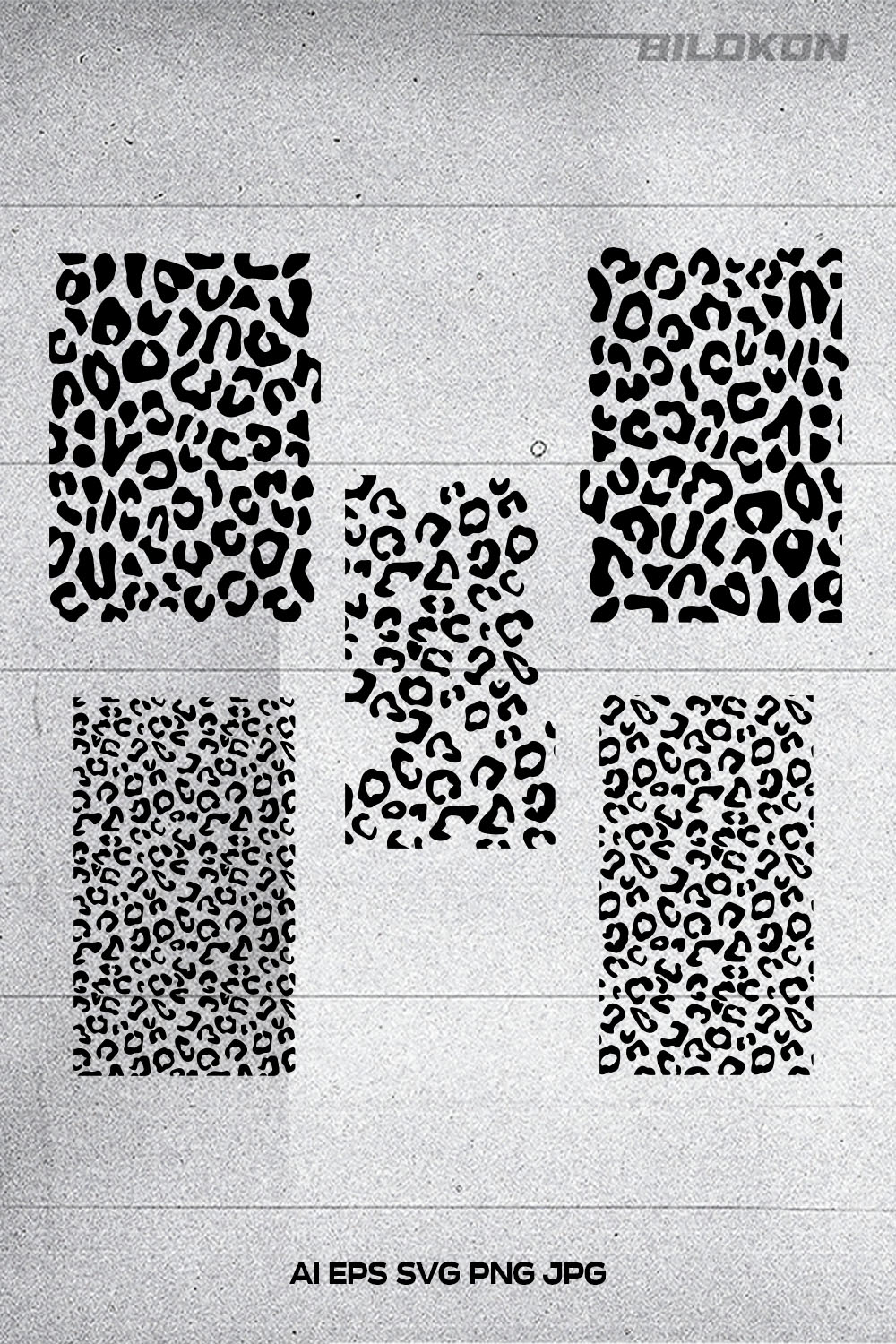 Black and white photo of four squares of animal print.
