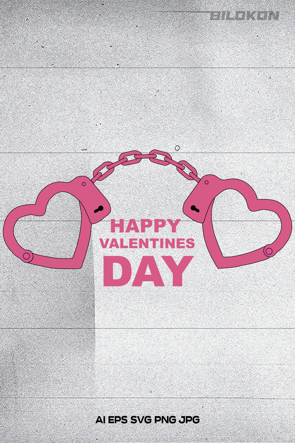 Valentine's Day Handcuffs in the Shape of a Heart SVG pinterest image.