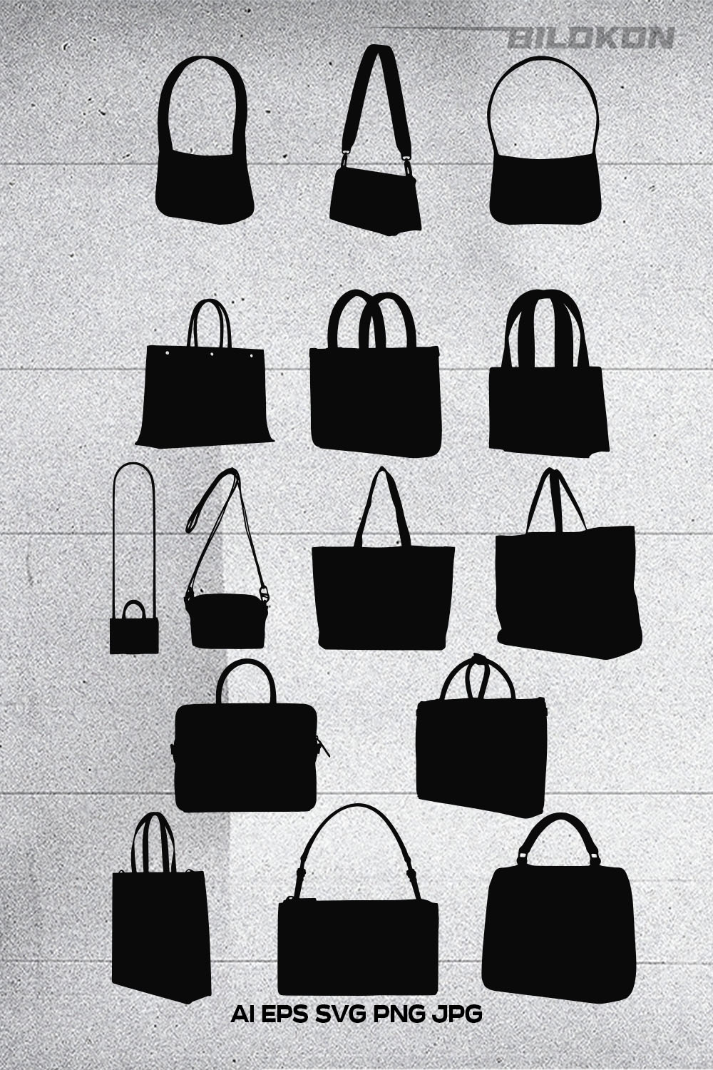 Fashion Bag Icon SVG Design pinterest image.