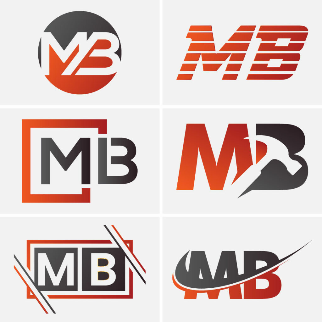 Initial Letter M B Logo Design Vector Template. Graphic Alphabet Symbol ...