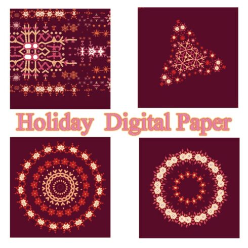 Smokey Bourbon Fire Digital Paper Holiday Inspired JPG cover image.
