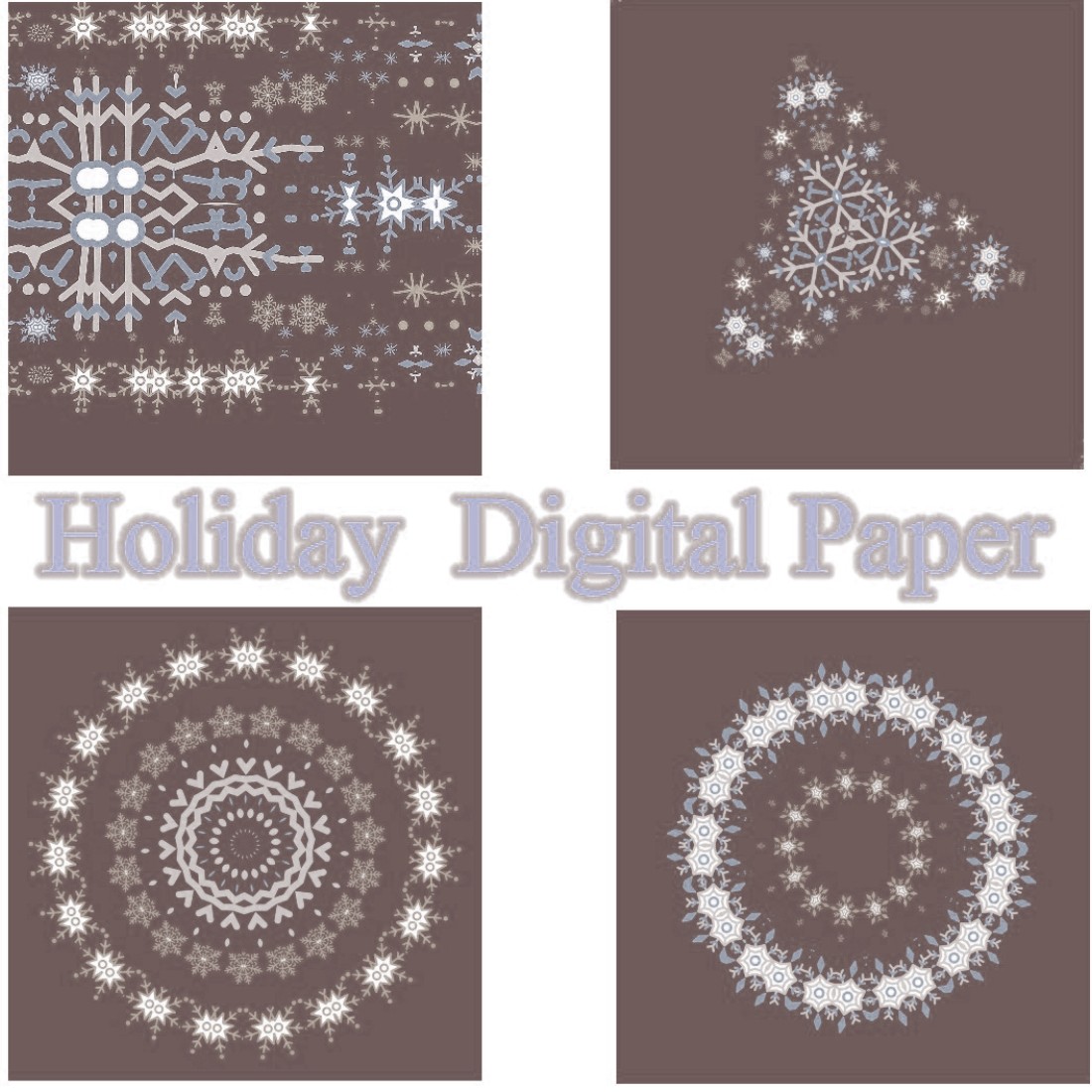 Smokey Coffee Digital Paper Holiday Inspired JPG main cover.