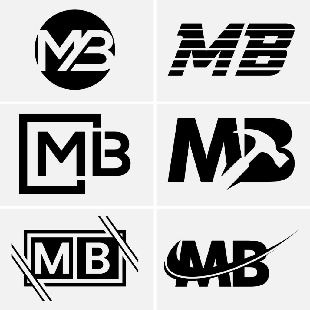 Initial Letter M B Logo Design Vector Template. Graphic Alphabet Symbol ...