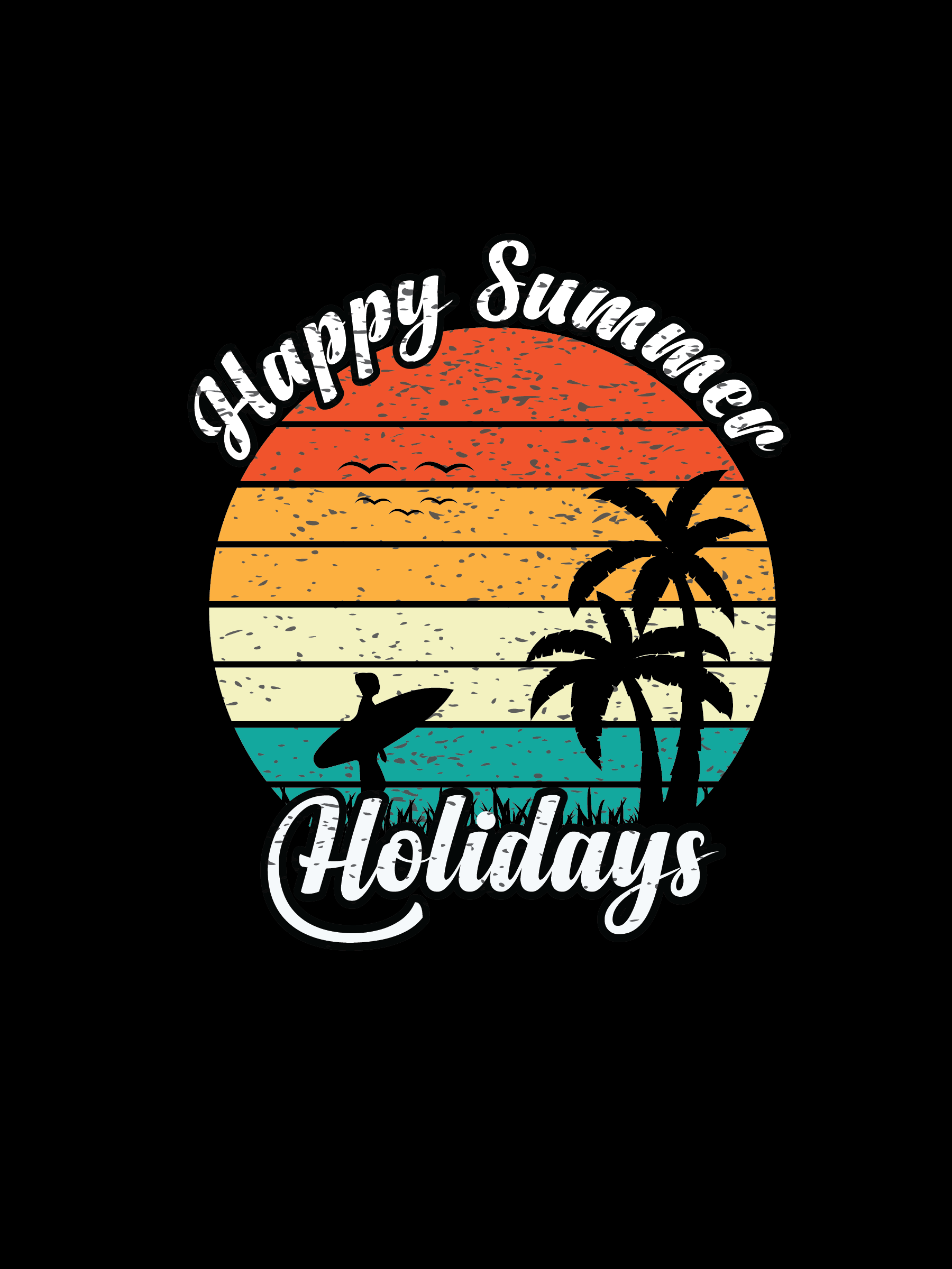 Sunset graphic for t-shirt.