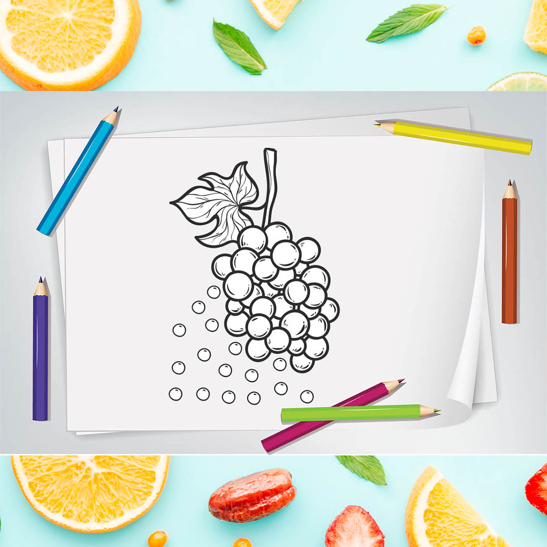 Fruit Coloring Pages KDP Design cover image.