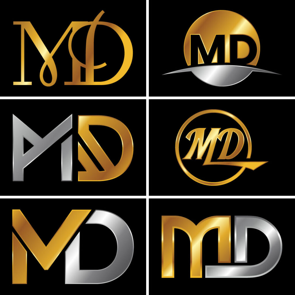 Initial Letter M D Logo Design Vector Template. Graphic Alphabet Symbol ...