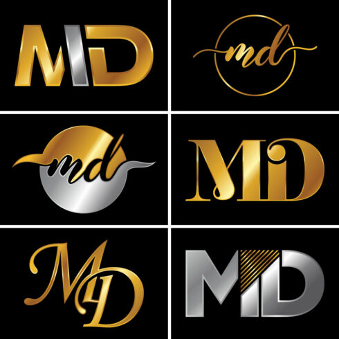 Initial Letter M D Logo Design Vector Template main cover.