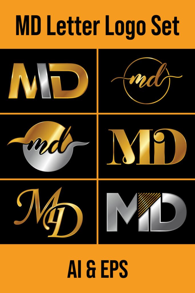 Initial Letter M D Logo Design Vector Template | MasterBundles