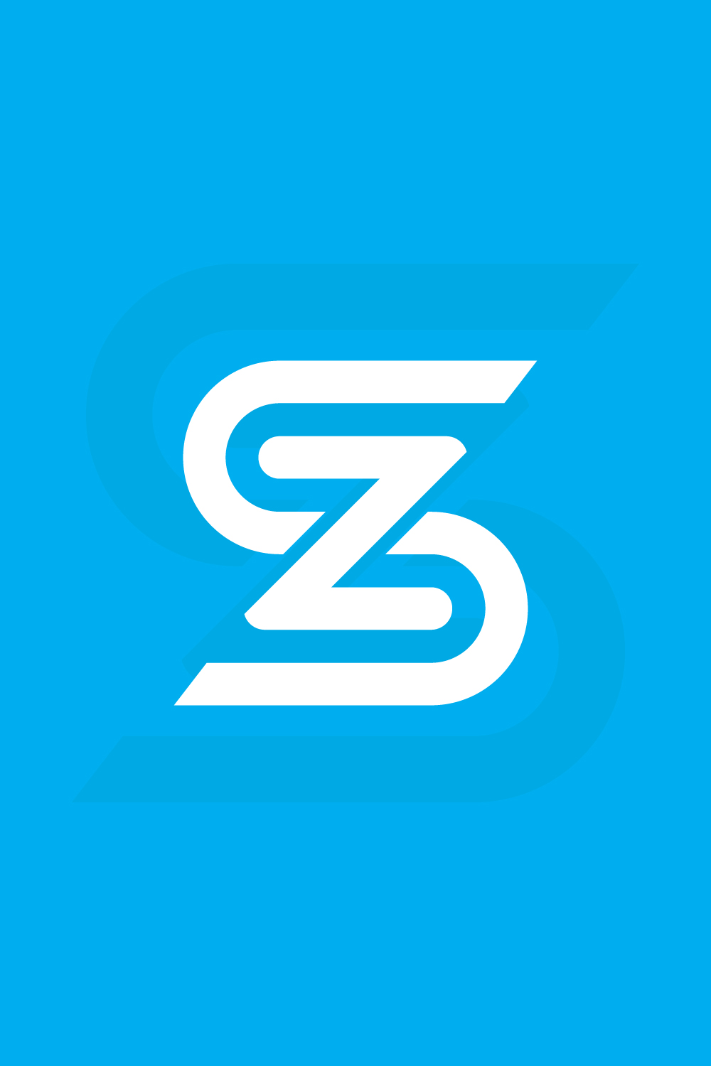 SZ Letter Mark Logo Design pinterest image.