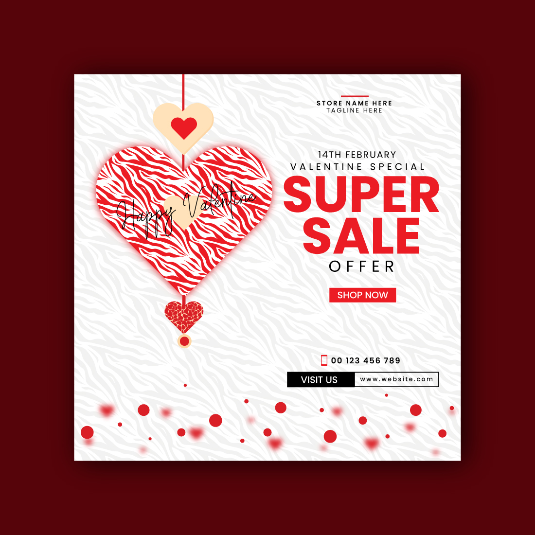 Valentine Super Sale Social media post cover image.