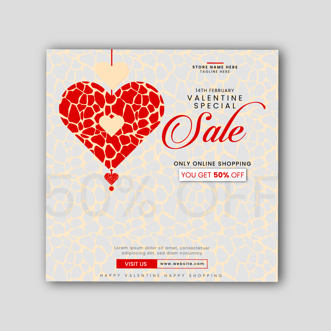 Valentine Sale Social media post cover image.