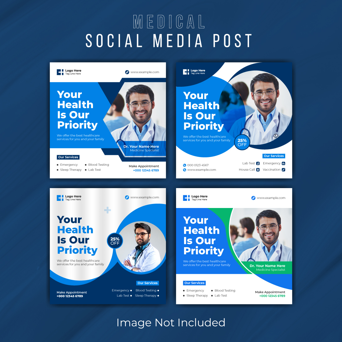 medical healthcare social media post design template 78