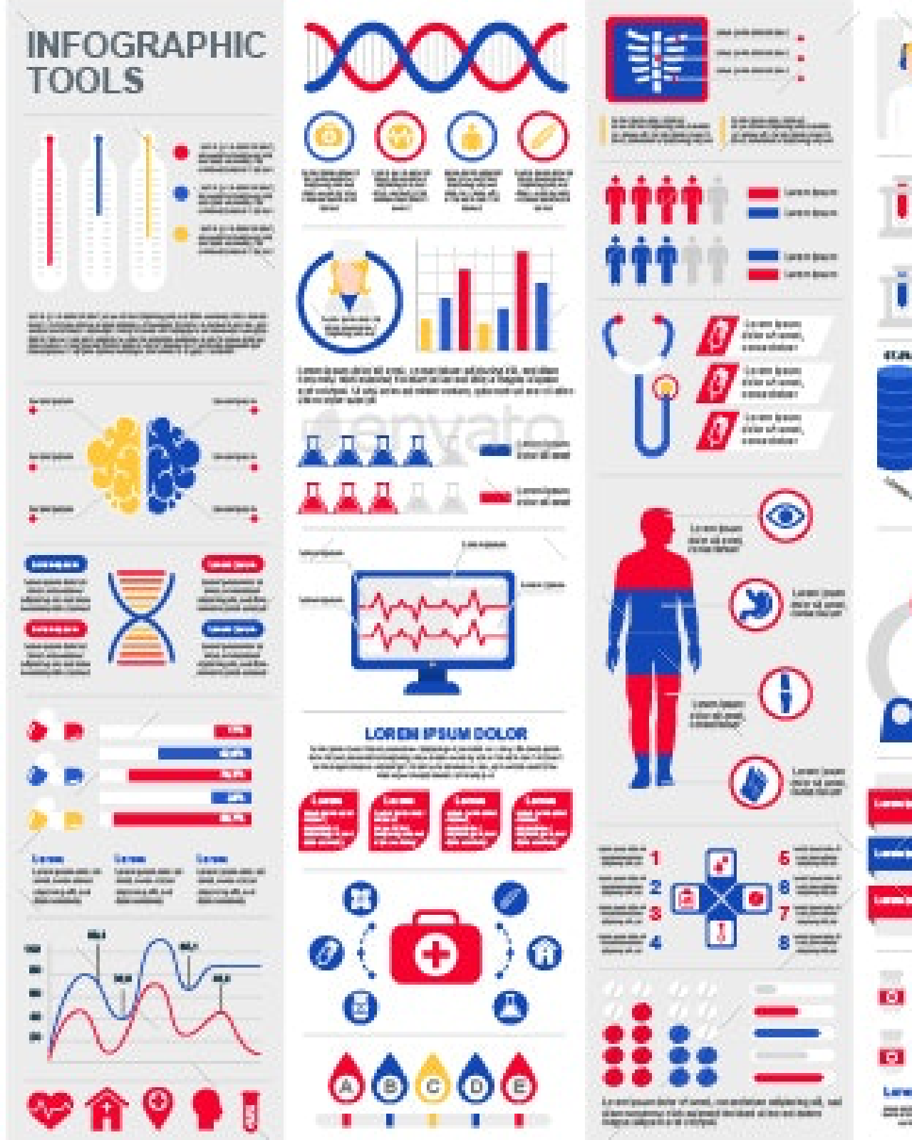 Medical infographic elements pinterest image.