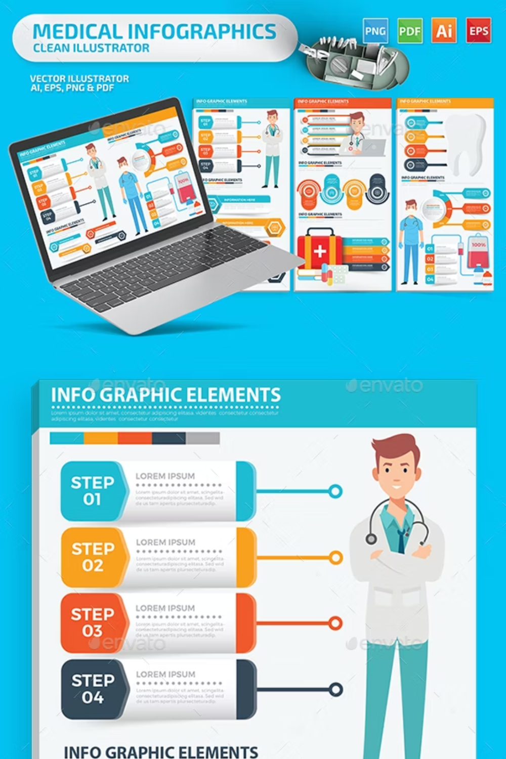Medical Infographics Pinterest Cover.
