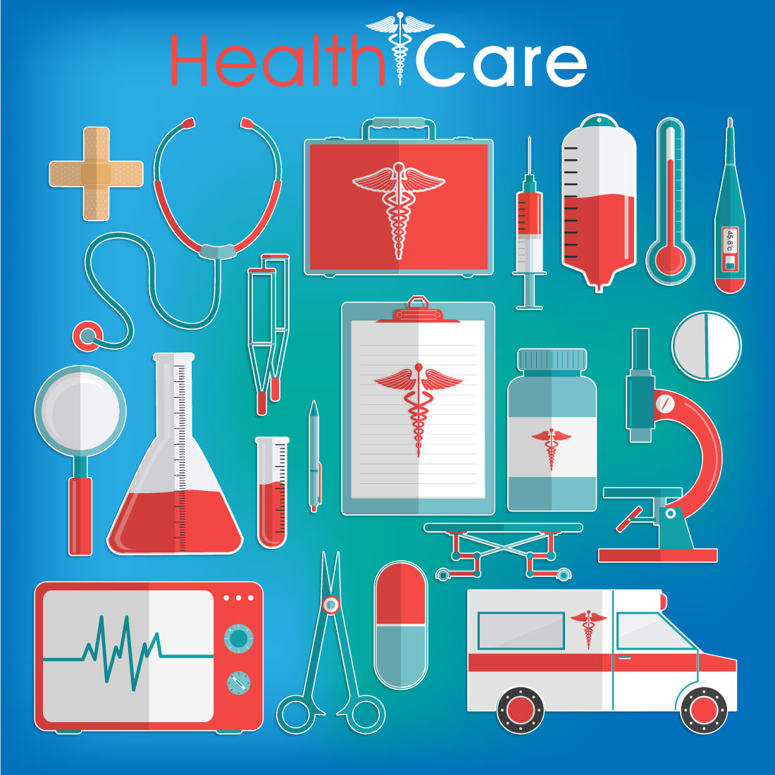 Medicine Design Elements – Medical Icon Set – Medical Design Elements Vector Stock Photo cover image.