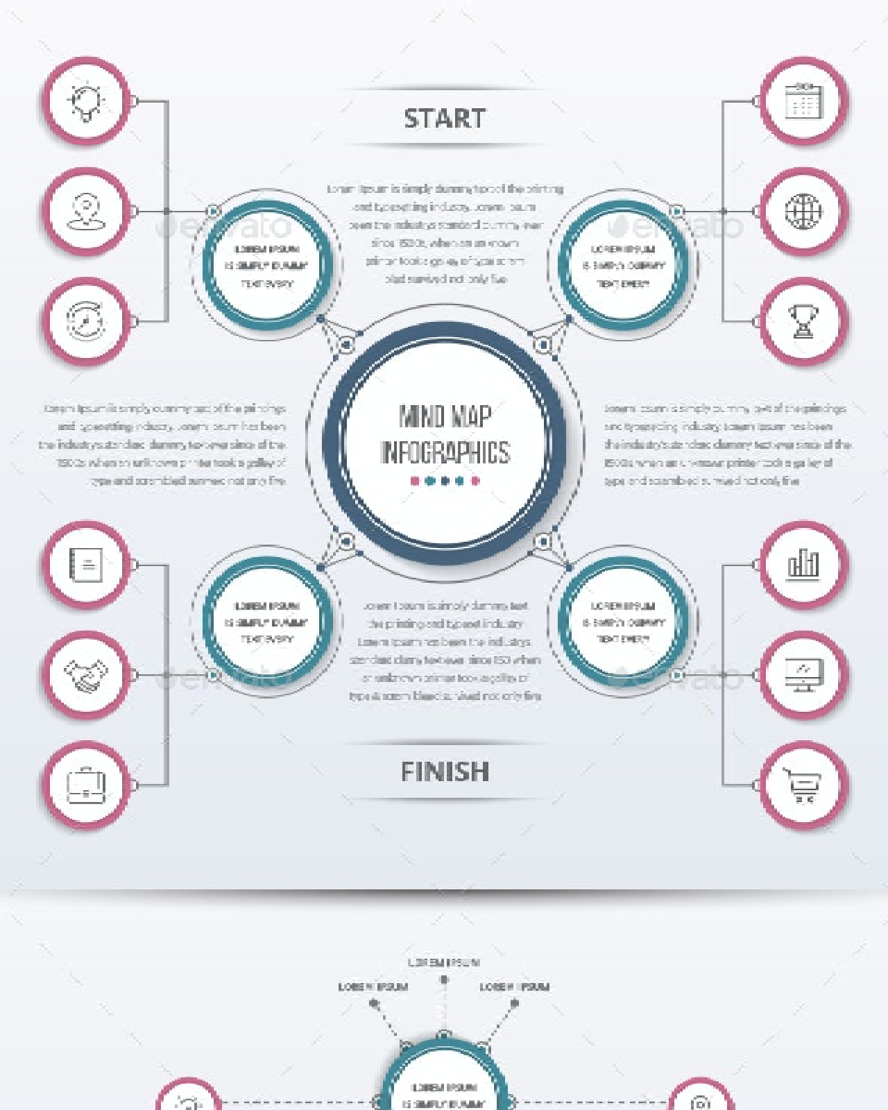 Mind map template pinterest image.